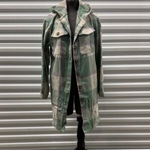 Plaid Hooded Shirt Jacket